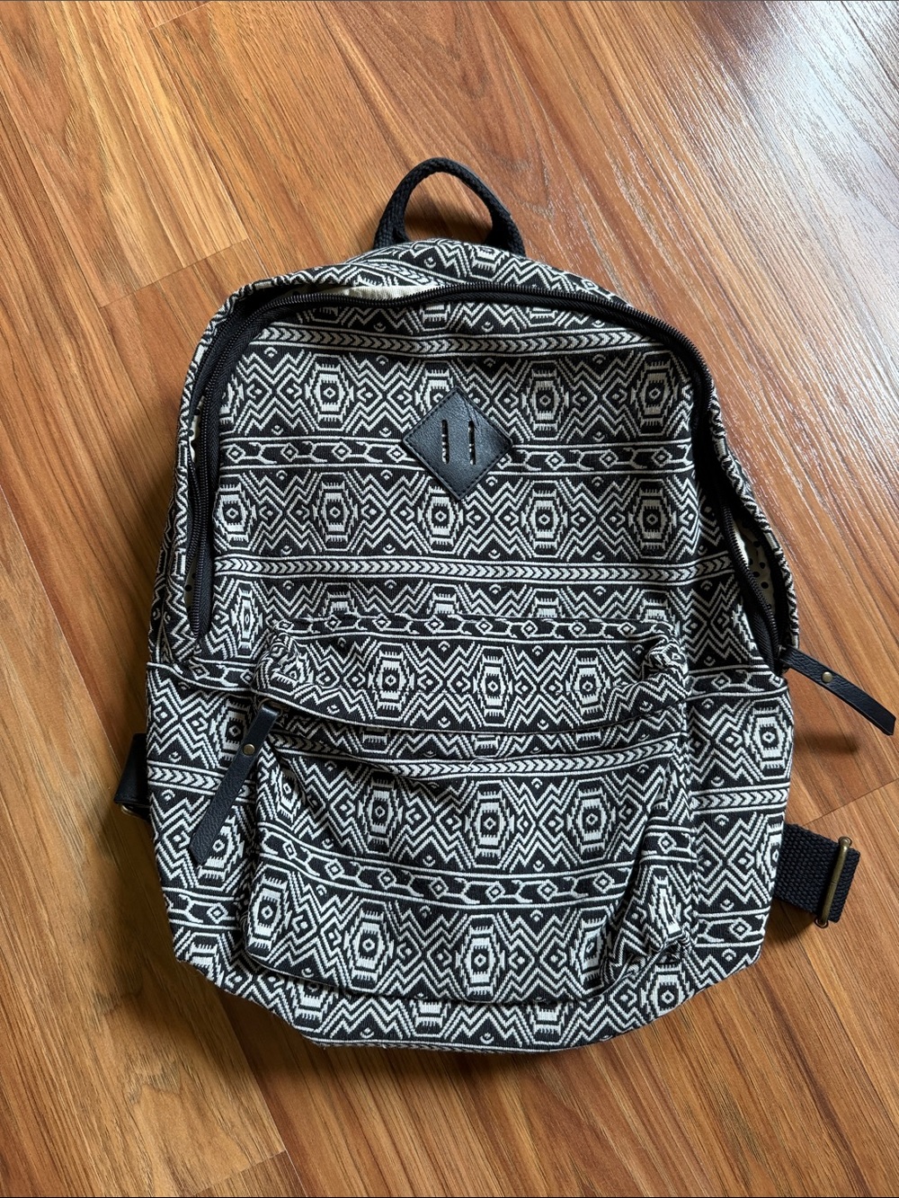 Madden Girl Black & White Aztec Print Backpack